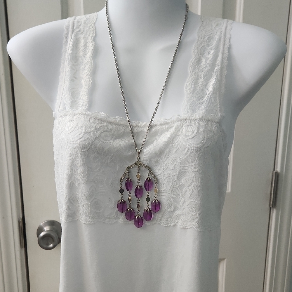 Elegant Purple Drop Necklace